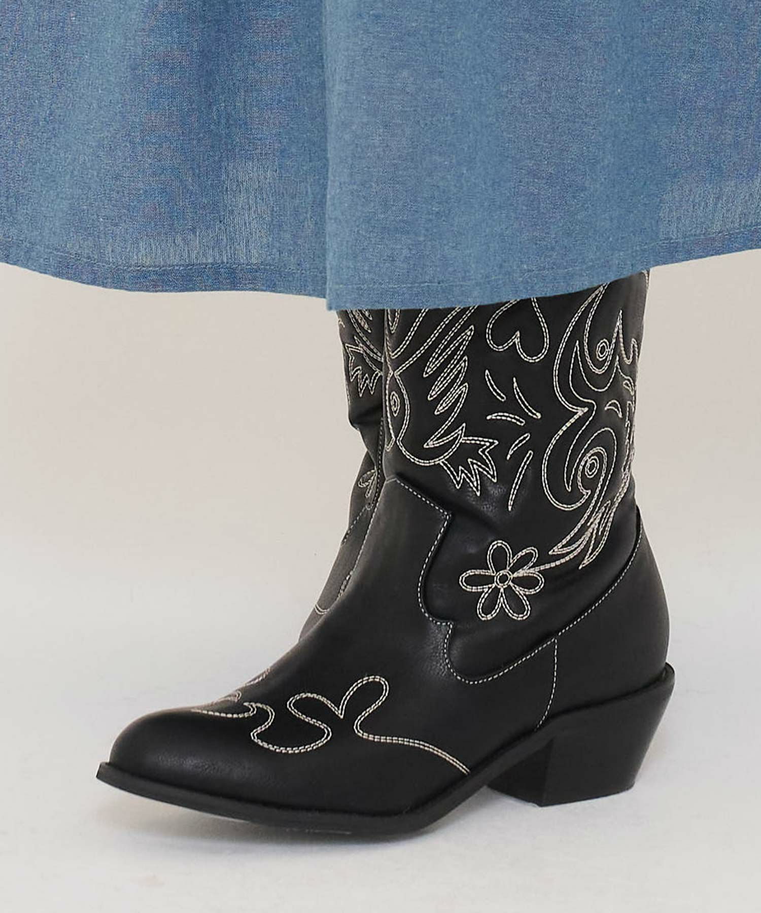 オリジナル刺繍 ウエスタンブーツ TINA：JOJUN 全2色｜tnj913-0785【2】