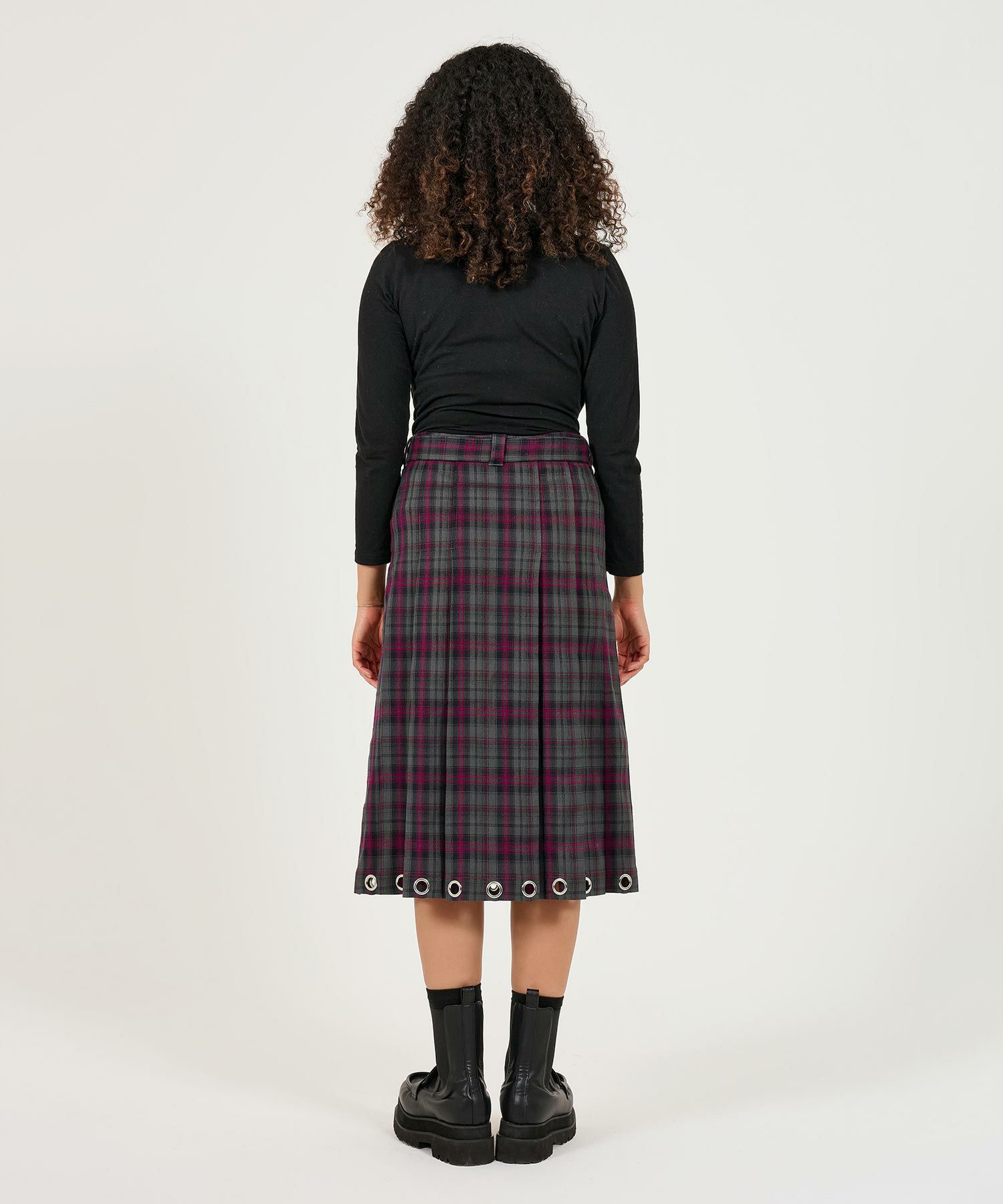 ボトムス/スカート/ミディ丈/プリーツスカート/チェック柄