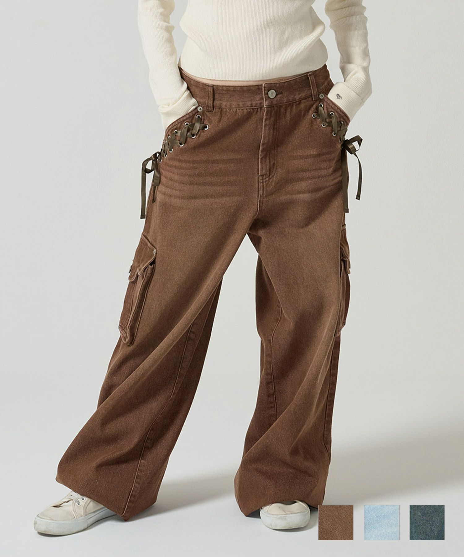 ウエストリボン デニムパンツ TINA：JOJUN 全3色｜tnj711-0756【8】 