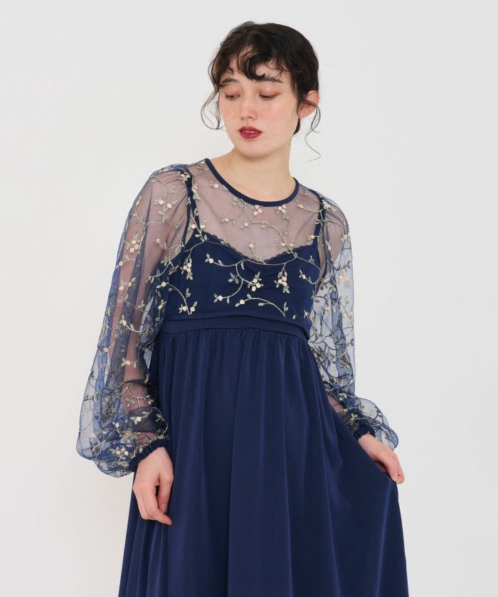 TINA：JOJUN ワンピース チュールボレロ付き キャミドレス