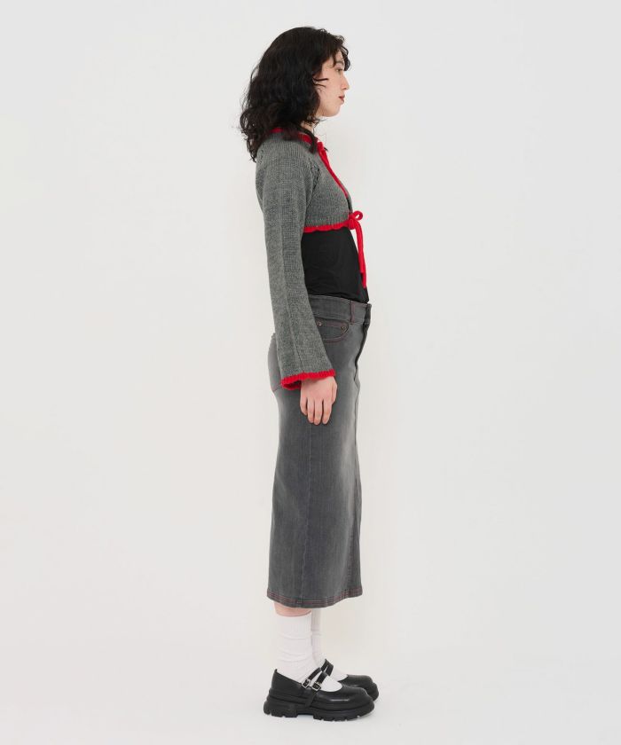 NewYear-SALE 配色リボン ニットボレロ TINA：JOJUN 全3色｜tnj441