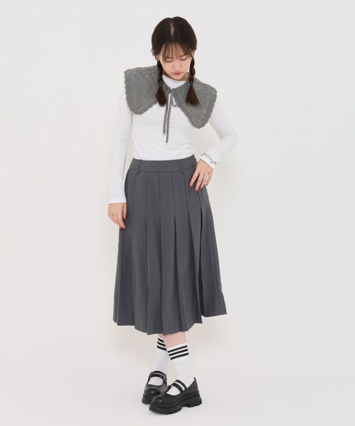 襟付きニット TINA：JOJUN 配色ライン入り 襟付きニットプルオーバー TINA：JOJUN（ニット