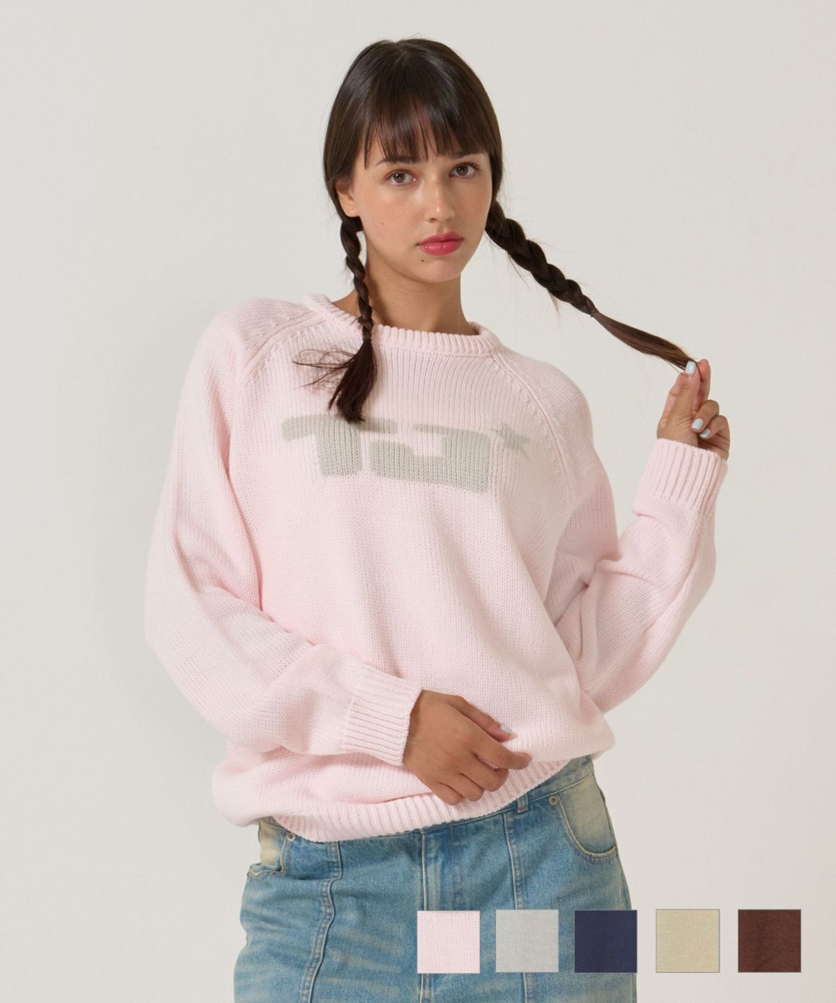 ユニセックス/ニット/ジャガードニット/ロゴ入り