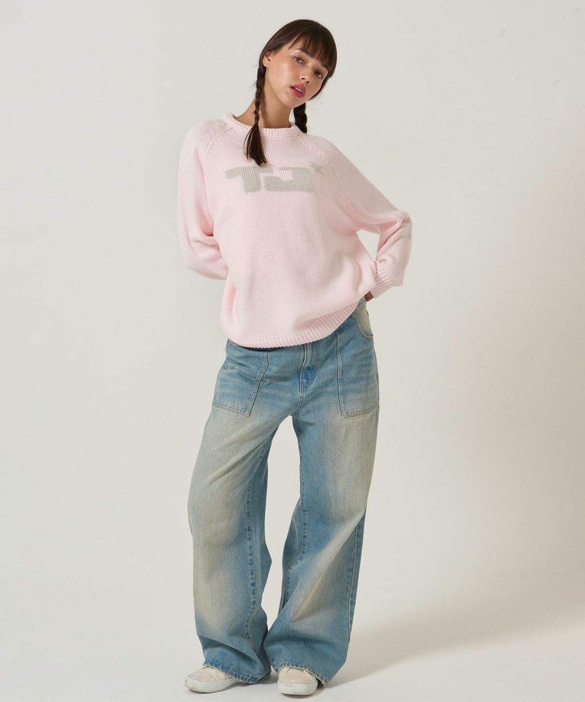 ユニセックス/ニット/ジャガードニット/ロゴ入り