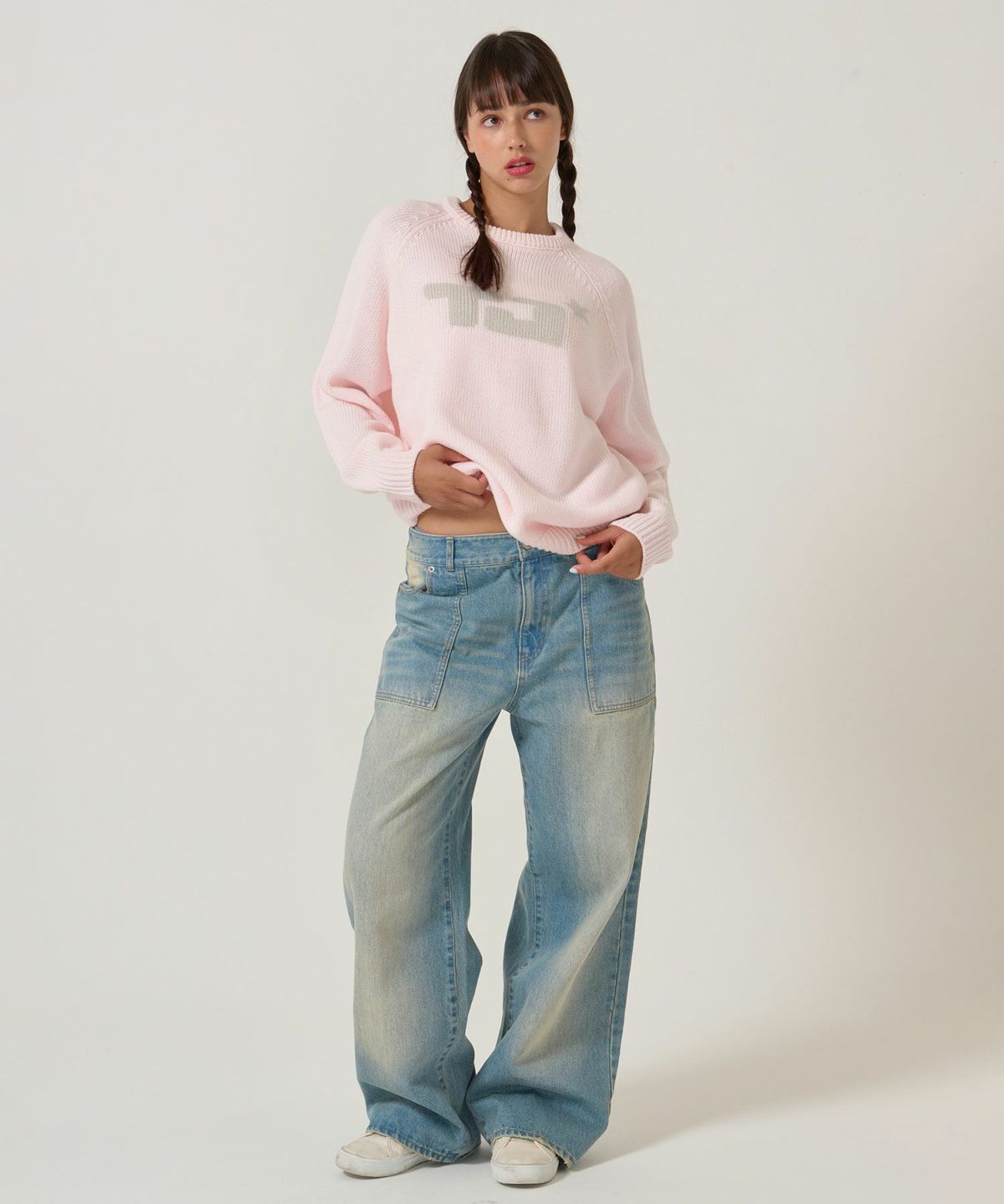 ユニセックス/ニット/ジャガードニット/ロゴ入り