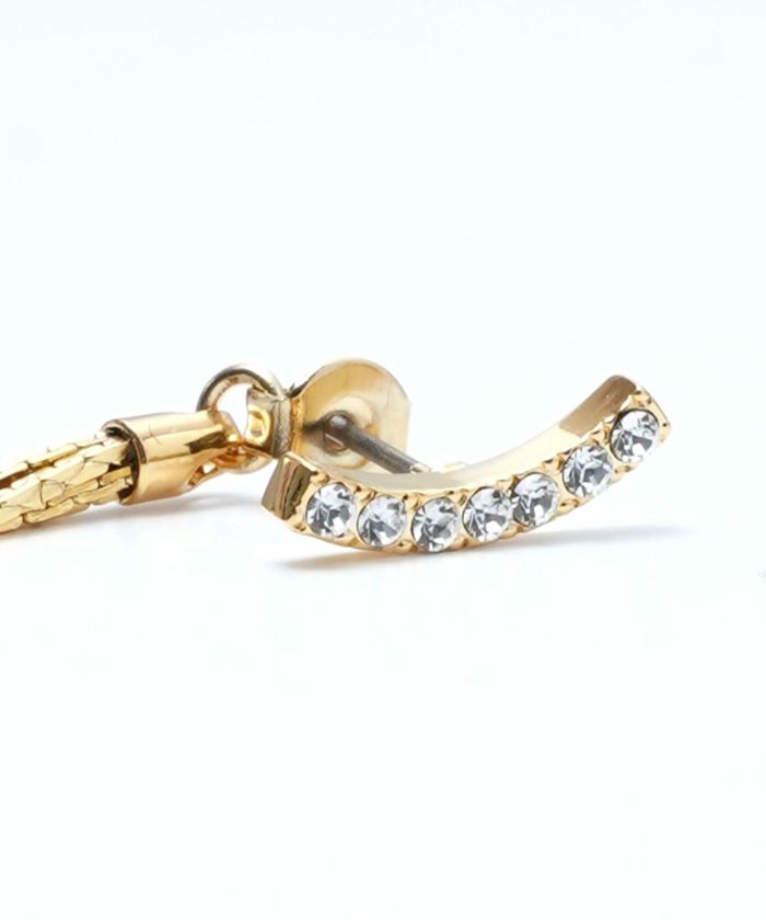 クリスタル ロングチェーン ピアス Crystal Longchain Pierce