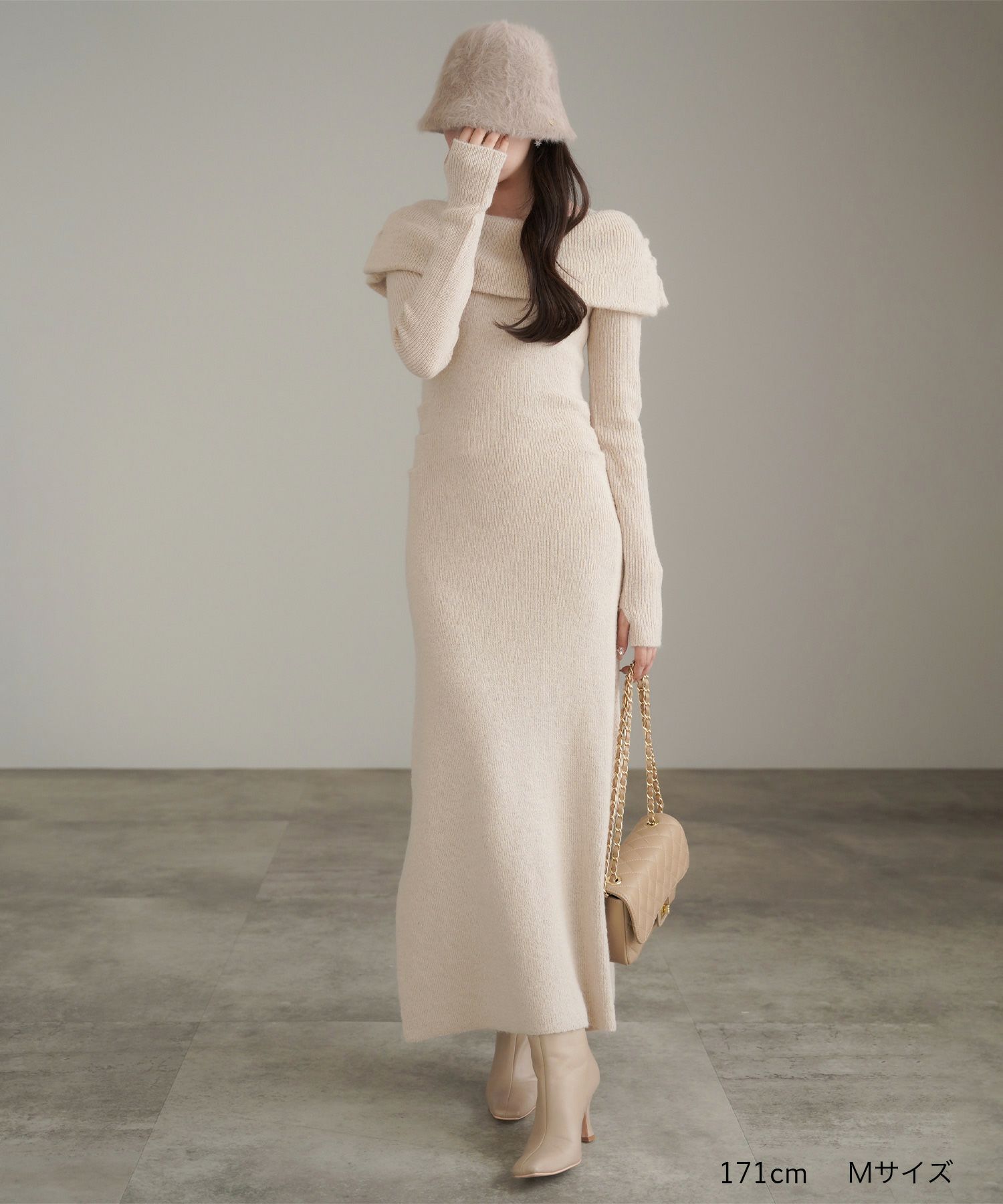 オフショル ライク ロング ニット ワンピース lieulien×nap 全2色  