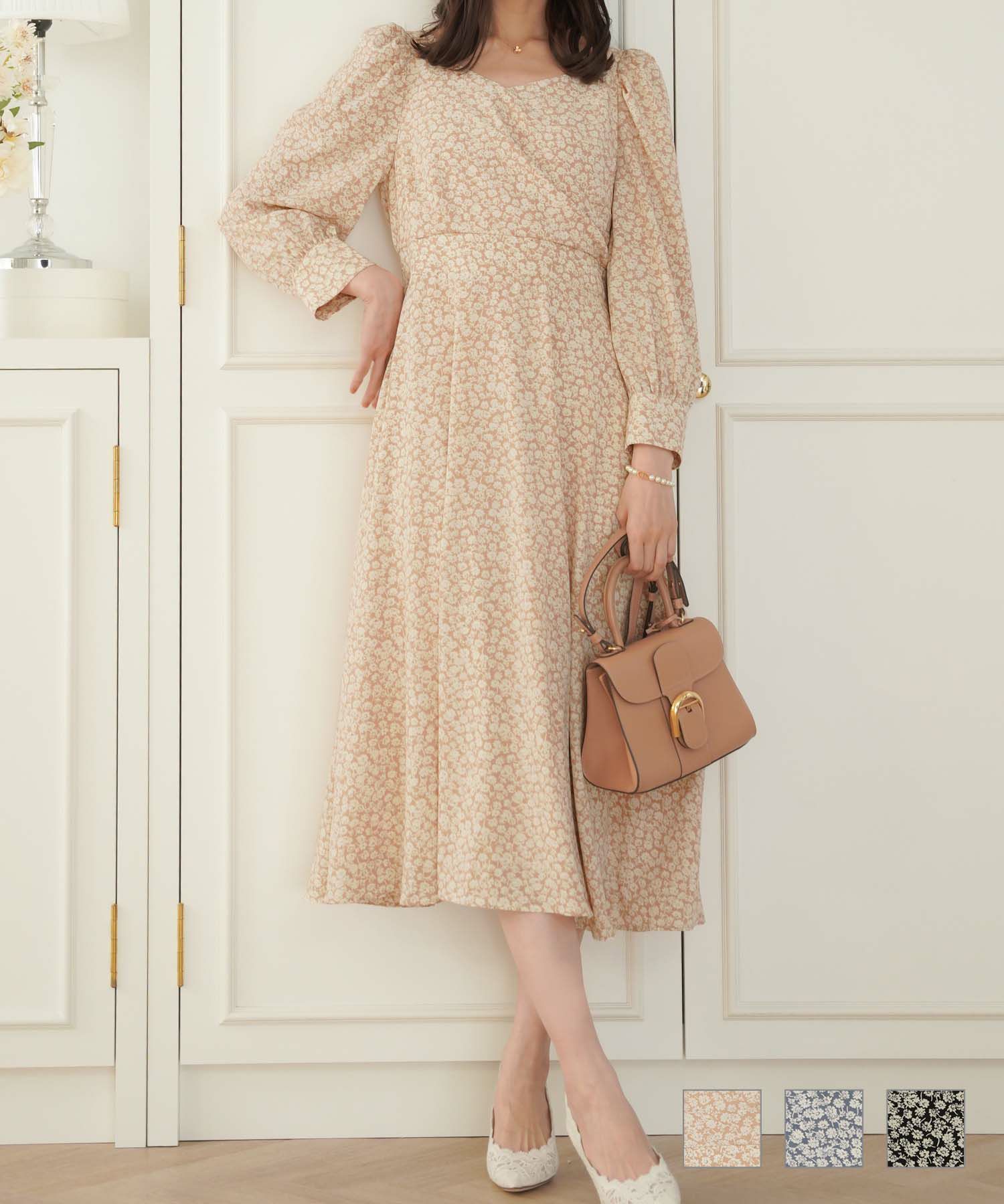 オールセインツ DELANA CARO DRESS カシュクール 花柄 ドレス 