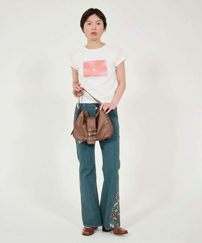 プリント リブラグランTシャツ TINA：JOJUN 全2色｜tnj521-0773【3】