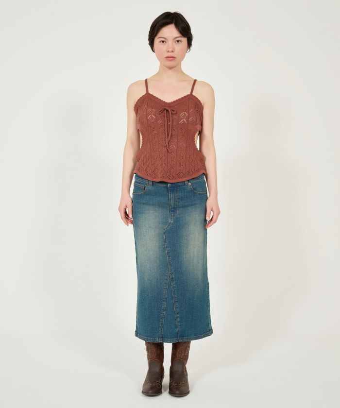 GW-SALE 透かし編み カントリーライクニットキャミ TINA:JOJUN GW-SALE 透かし編み カントリーライクニットキャミ TINA:JOJUN