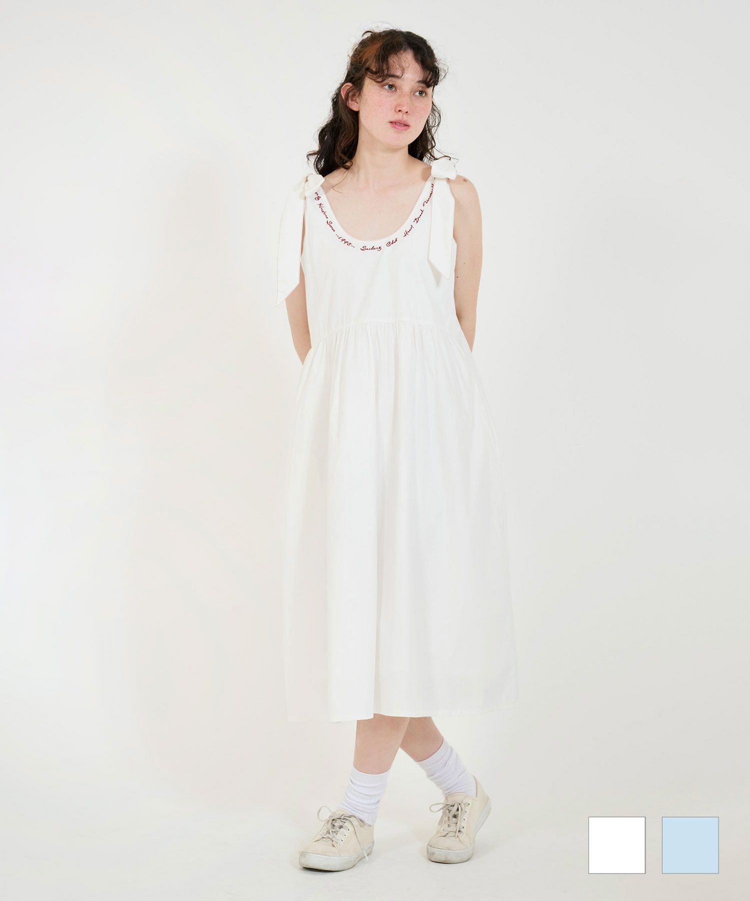 刺繍入り ボリュームワンピース TINA：JOJUN 全2色｜tnj321-0761【1】