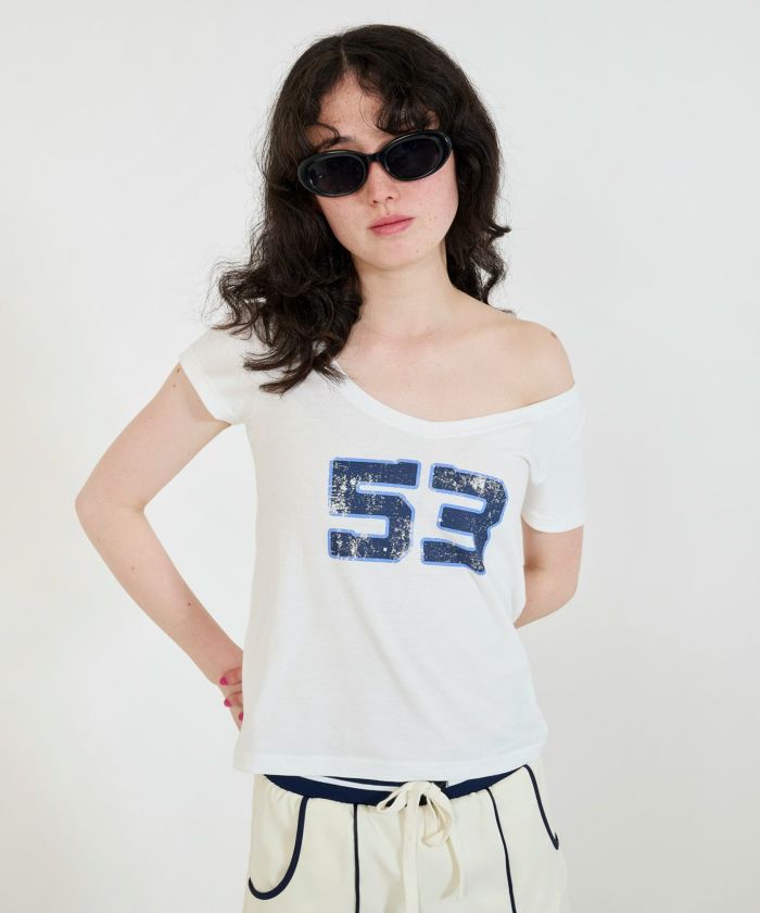 オフショル ナンバーTシャツ TINA：JOJUN 全2色｜tnj521-0780【3】