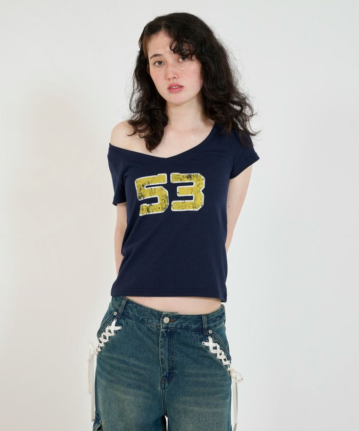 オフショル ナンバーTシャツ TINA：JOJUN 全2色｜tnj521-0780【3】