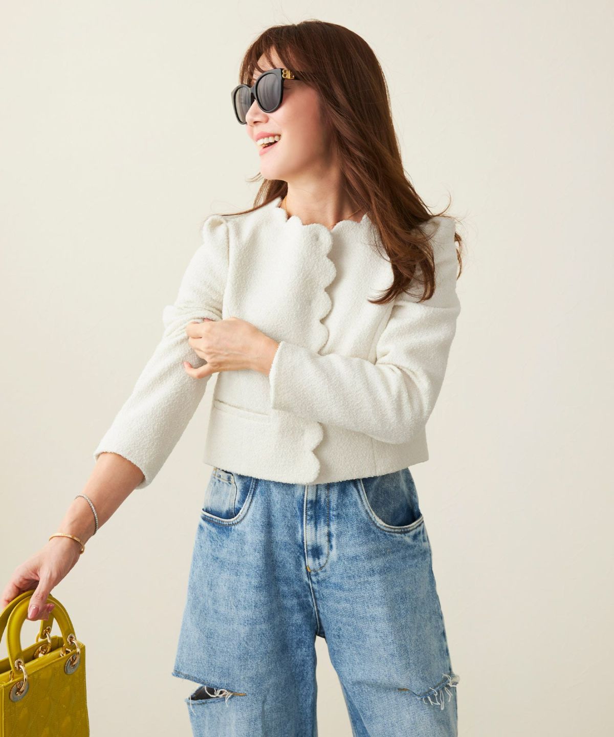 トップス/ジャケット/スカラップ/上品/長袖/オケージョン/フォーマル/大人/可愛い/