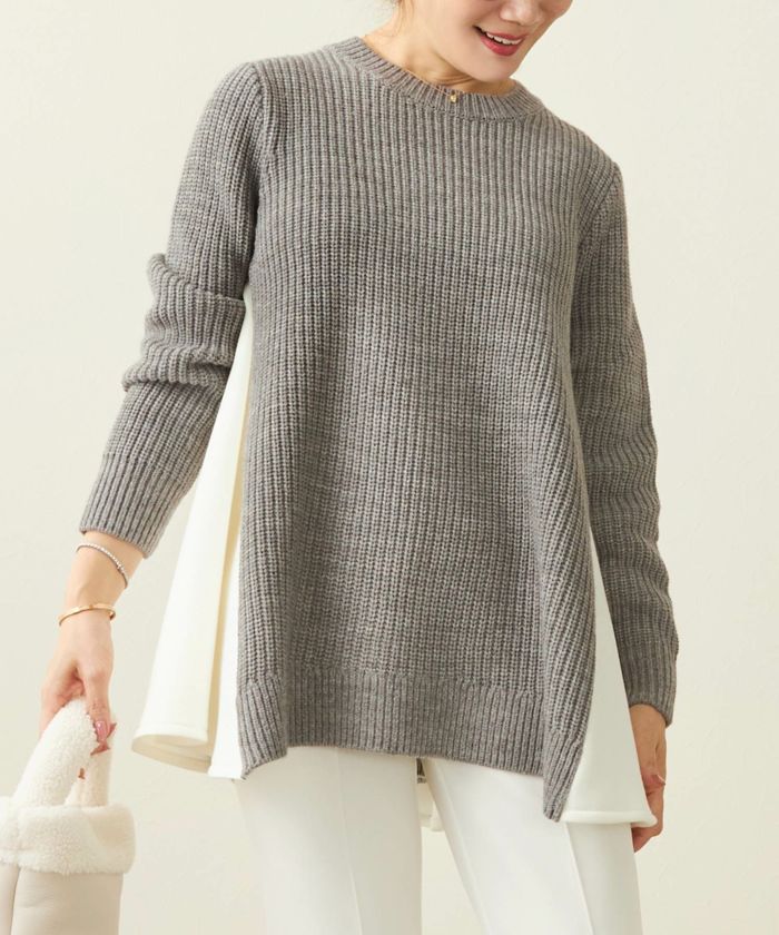 手洗い可 トップス ニット レディース ざっくり ローゲージ かわいい 人気 オフィス きれいめ 秋冬春 ジョイントスペース