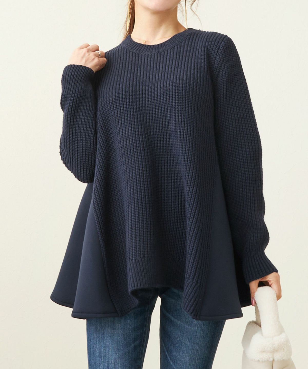 手洗い可 トップス ニット レディース ざっくり ローゲージ かわいい 人気 オフィス きれいめ 秋冬春 ジョイントスペース