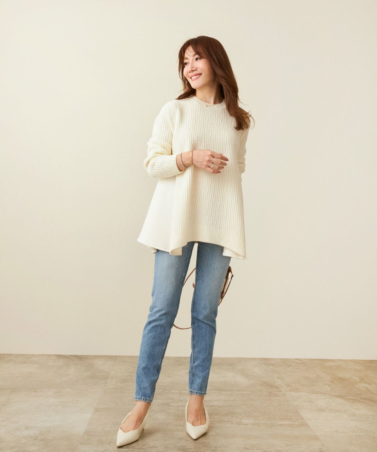 手洗い可 トップス ニット レディース ざっくり ローゲージ かわいい 人気 オフィス きれいめ 秋冬春 ジョイントスペース