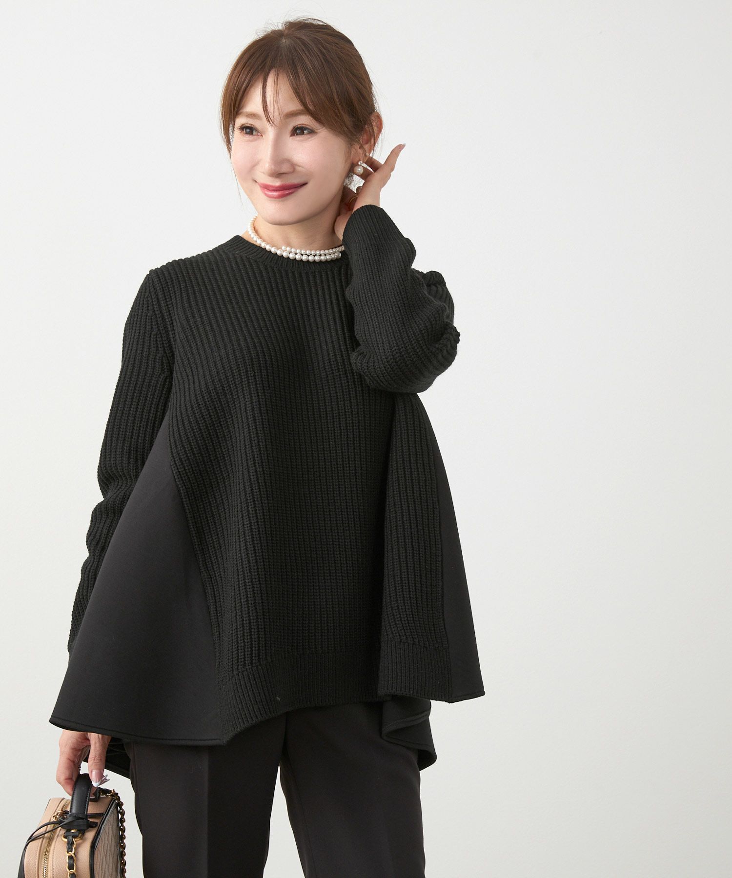 手洗い可 トップス ニット レディース ざっくり ローゲージ かわいい 人気 オフィス きれいめ 秋冬春 ジョイントスペース