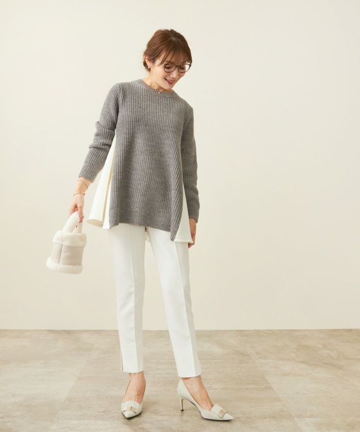 手洗い可 トップス ニット レディース ざっくり ローゲージ かわいい 人気 オフィス きれいめ 秋冬春 ジョイントスペース