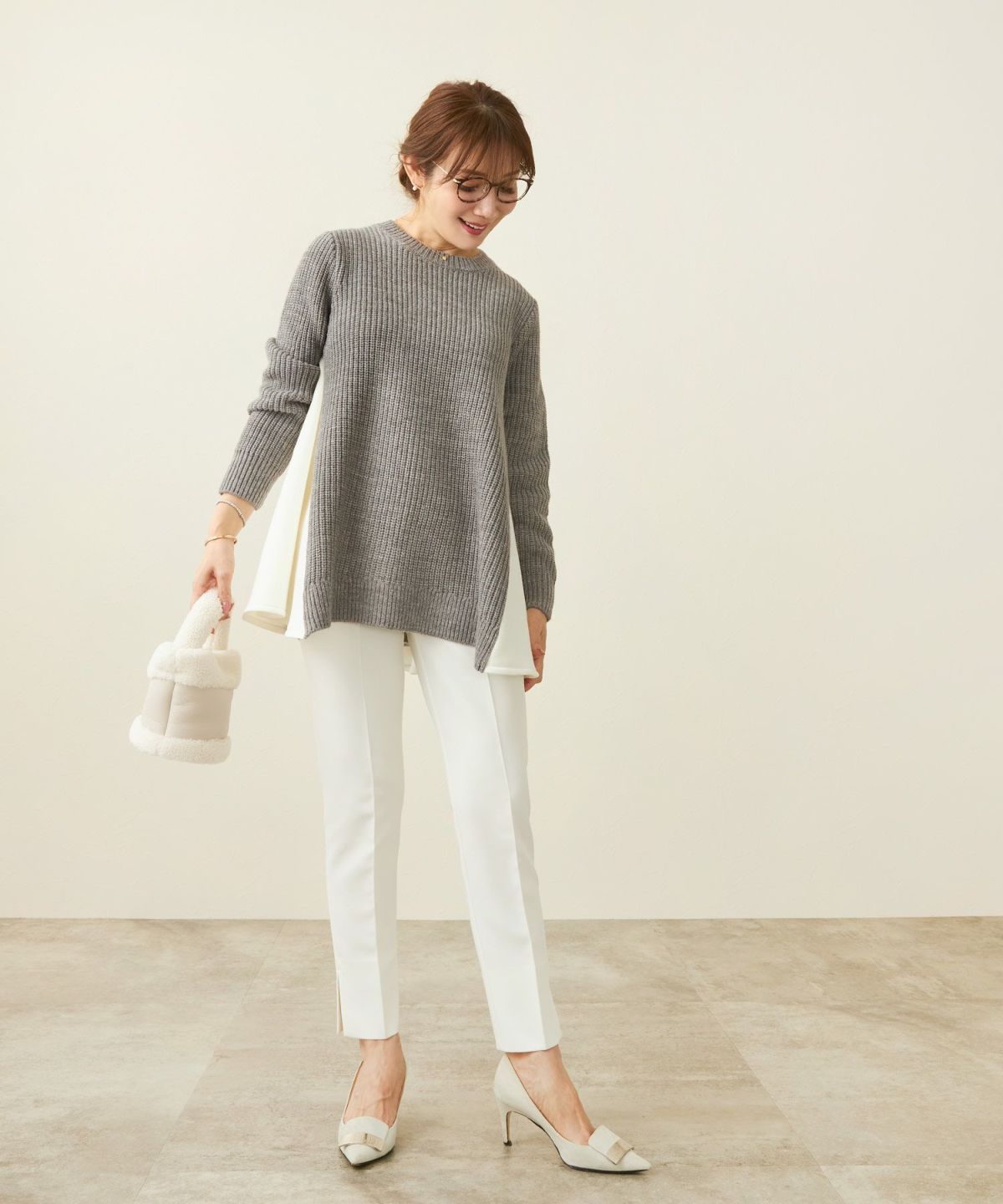 手洗い可 トップス ニット レディース ざっくり ローゲージ かわいい 人気 オフィス きれいめ 秋冬春 ジョイントスペース