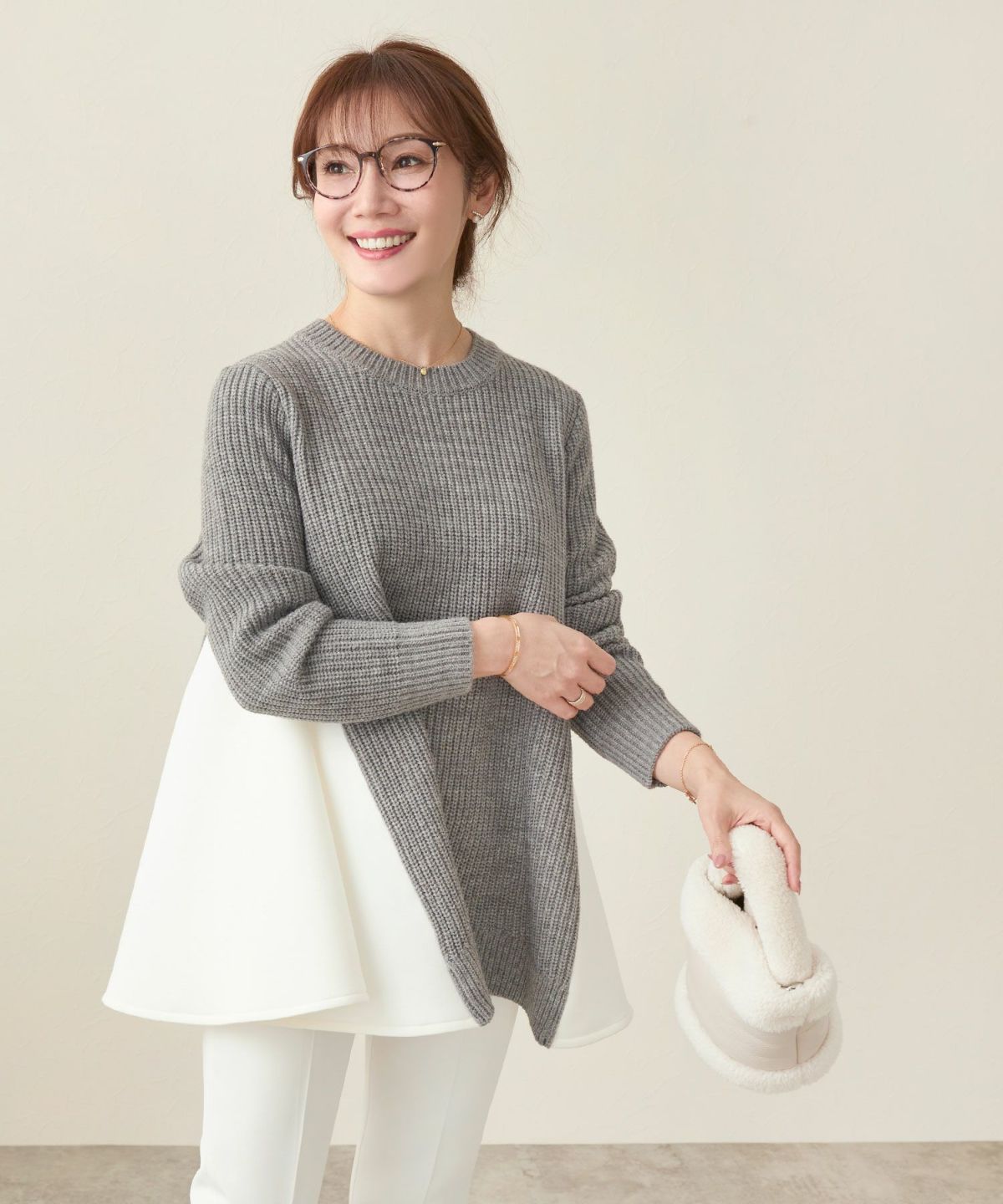 手洗い可 トップス ニット レディース ざっくり ローゲージ かわいい 人気 オフィス きれいめ 秋冬春 ジョイントスペース