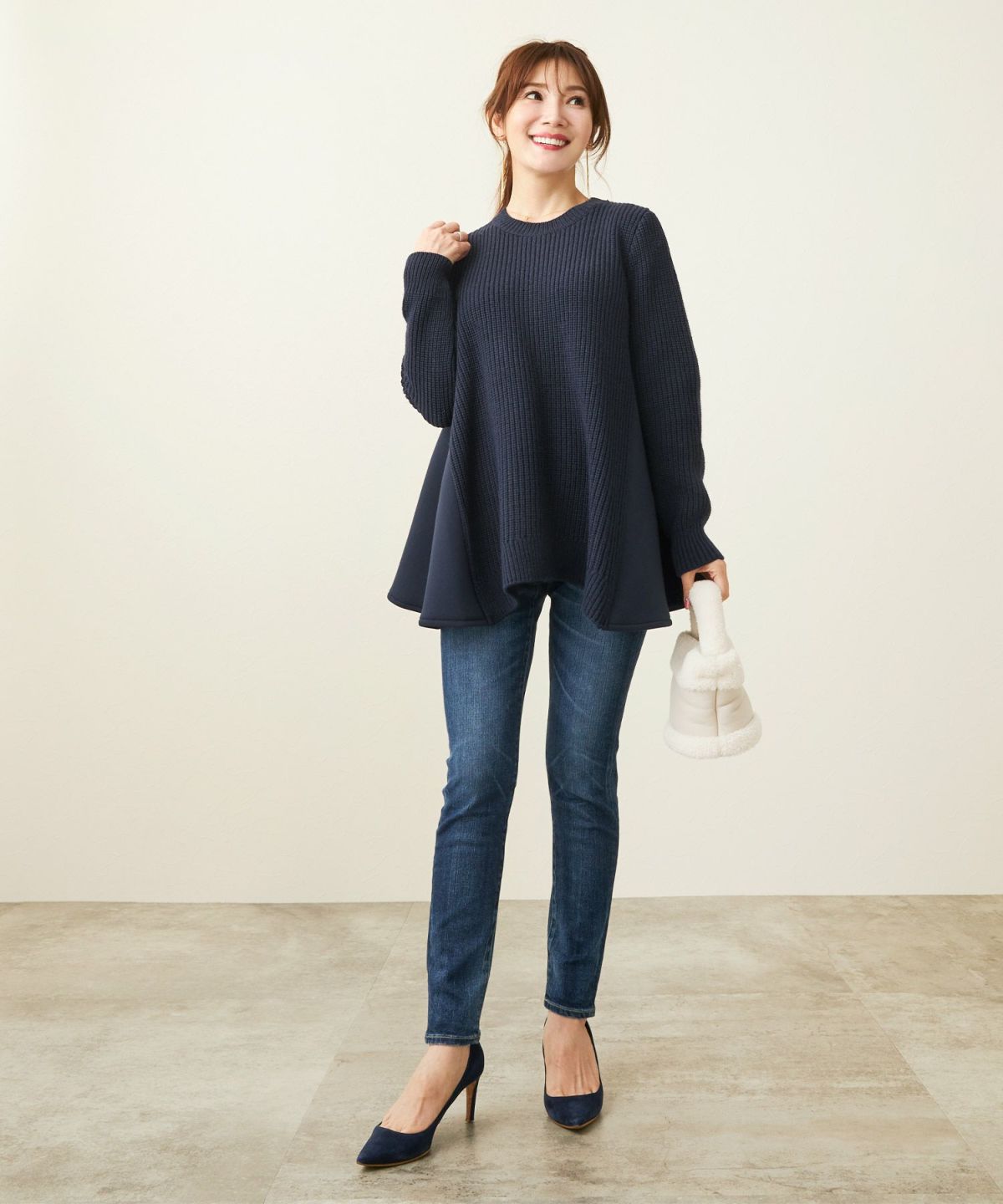 手洗い可 トップス ニット レディース ざっくり ローゲージ かわいい 人気 オフィス きれいめ 秋冬春 ジョイントスペース