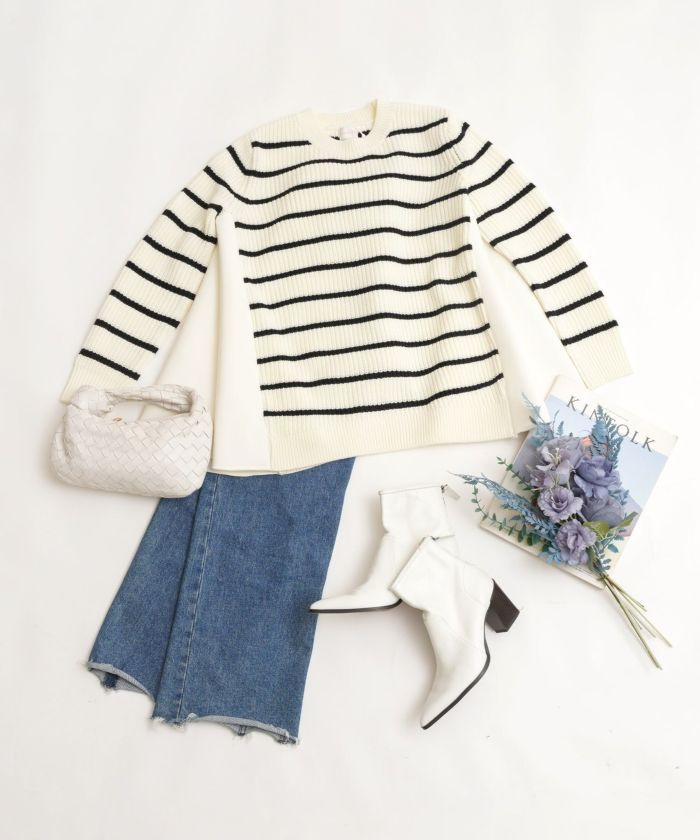 手洗い可 トップス ニット レディース ざっくり ローゲージ かわいい 人気 オフィス きれいめ 秋冬春 ジョイントスペース