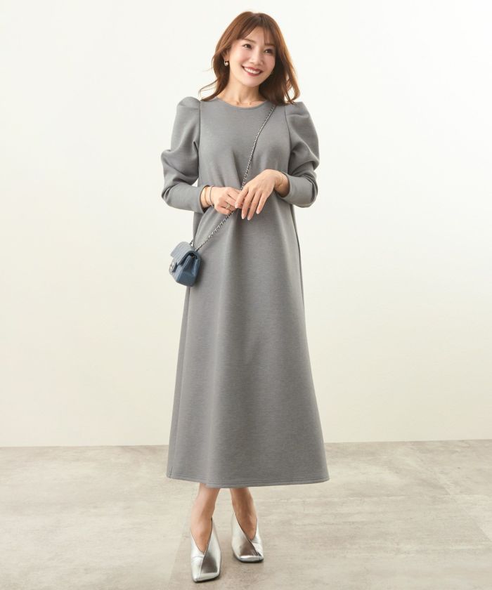 NewYear-SALE タックスリーブ ワンピース 長袖 Liala×PG 全3色｜lpg341