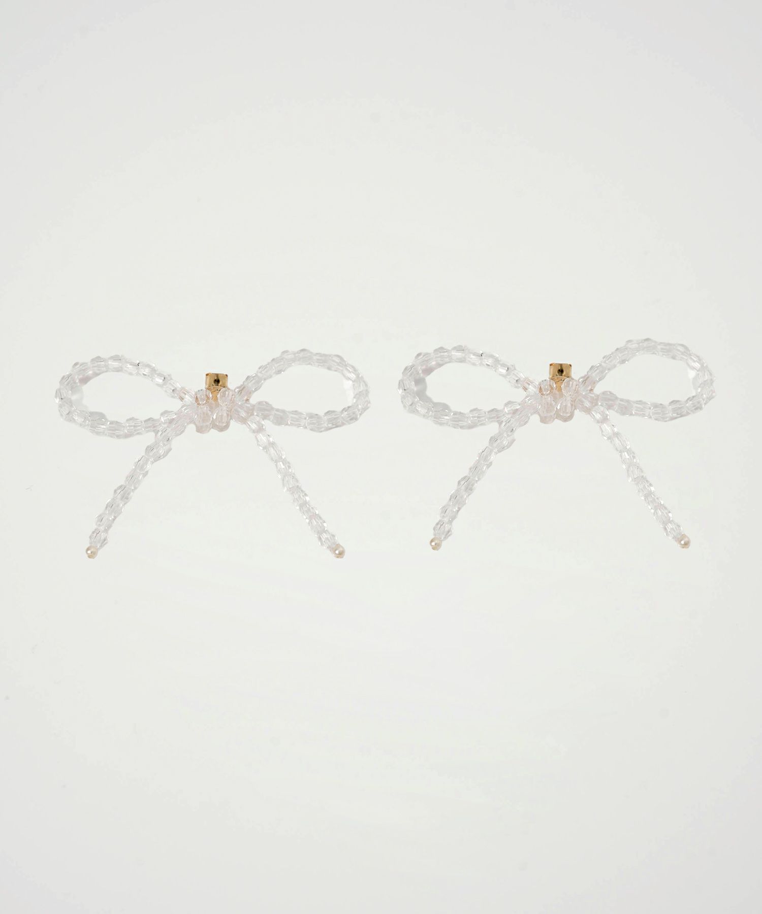 レディース/ピアス/リボンモチーフ/ビーズ/春/夏/秋/冬/クリア