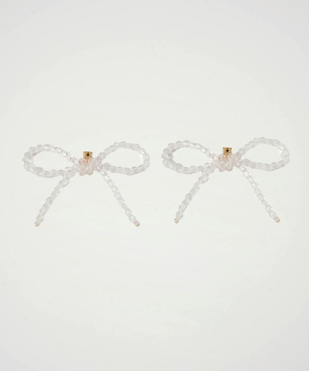 レディース/ピアス/リボンモチーフ/ビーズ/春/夏/秋/冬/クリア