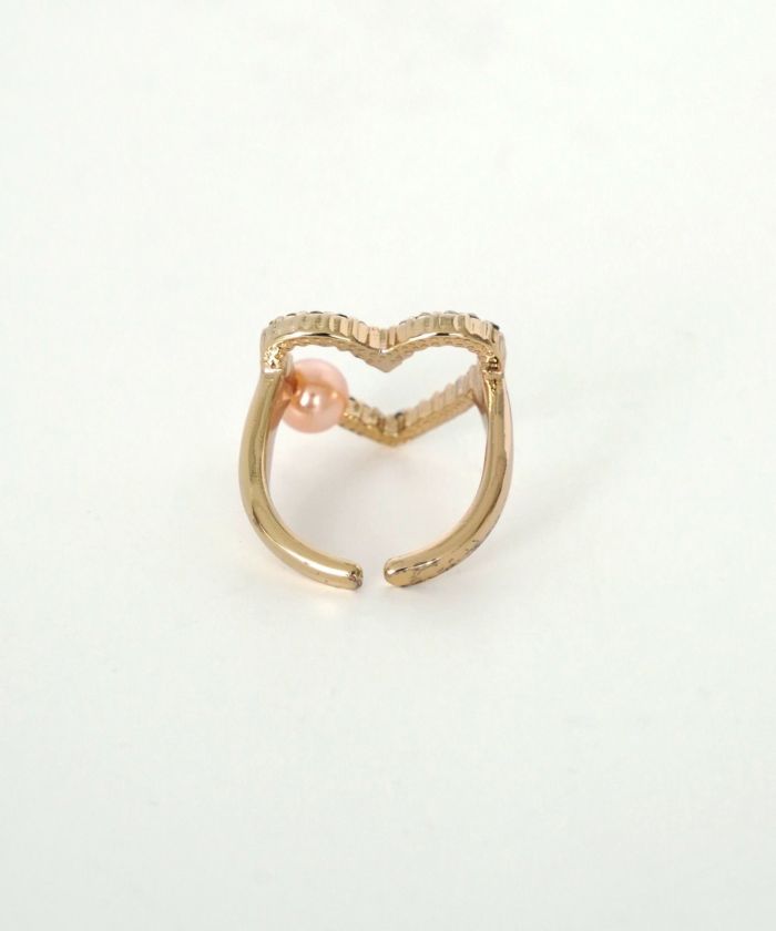 レディース/リング/ファッションリング/樹脂パール/カラーパール/イミテーション/ビジュー/春/夏/秋/冬/ゴールド