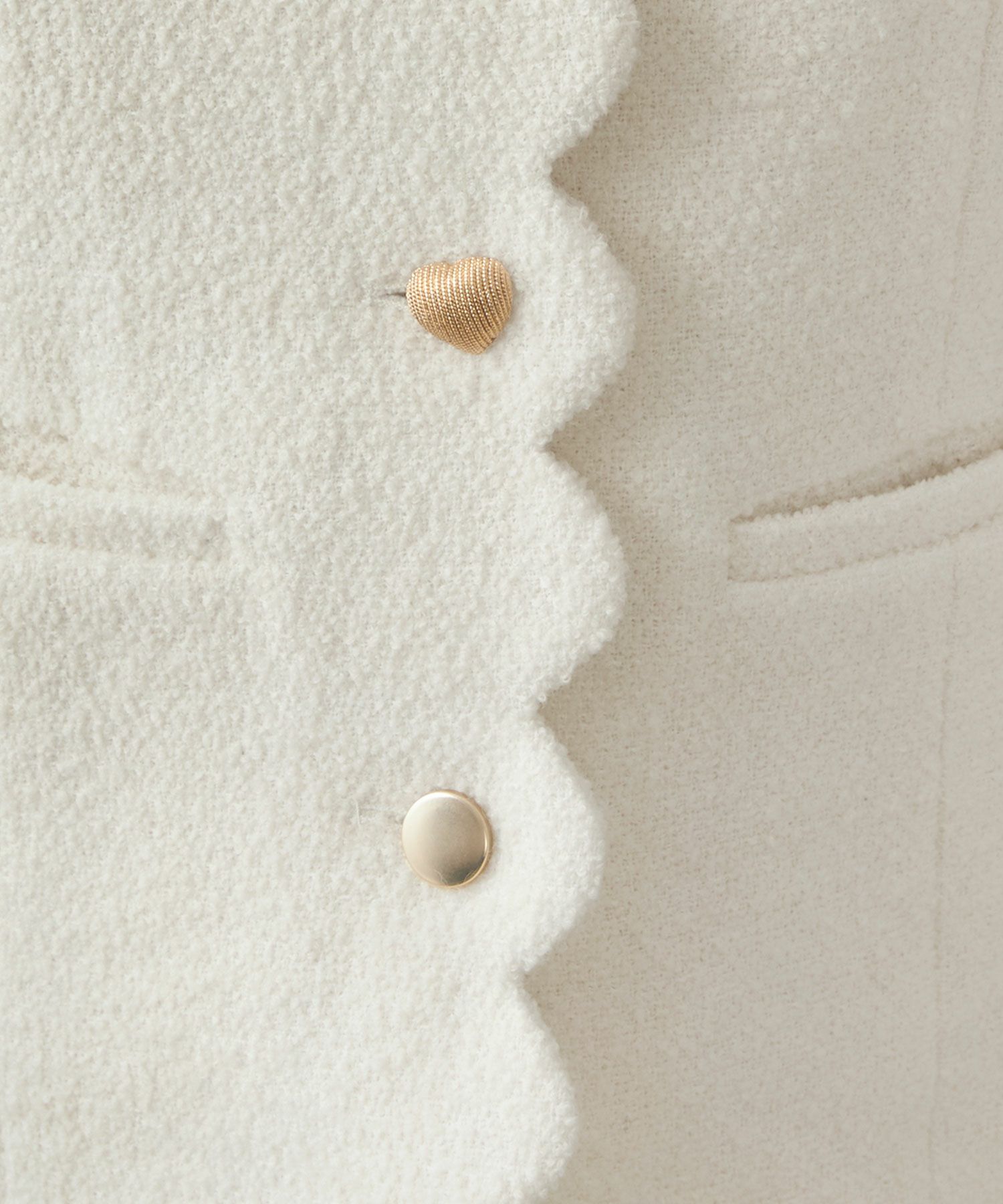 トップス/アウター/ジャケット/スカラップ/バラエティボタン/長袖/上品/大人/可愛い