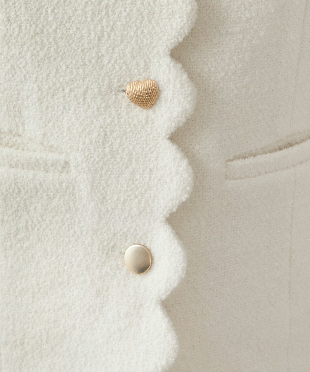 トップス/アウター/ジャケット/スカラップ/バラエティボタン/長袖/上品/大人/可愛い