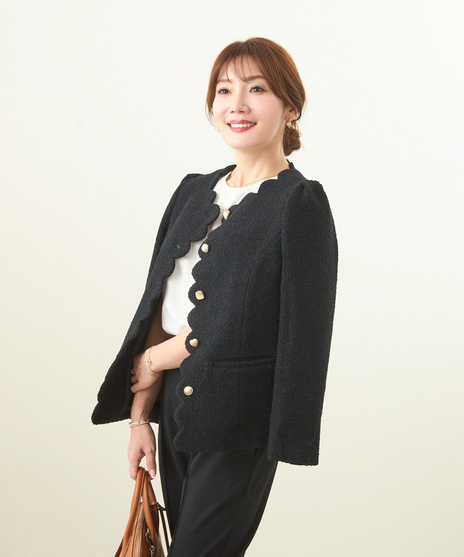 スカラップ バラエティボタン ジャケット Liala×PG 全2色｜lpg241-1861