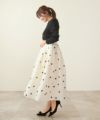 手洗い可/ボトムス/スカート/ドット柄/水玉/フレア/ロング/ウエストゴム/大人/上品/可愛い