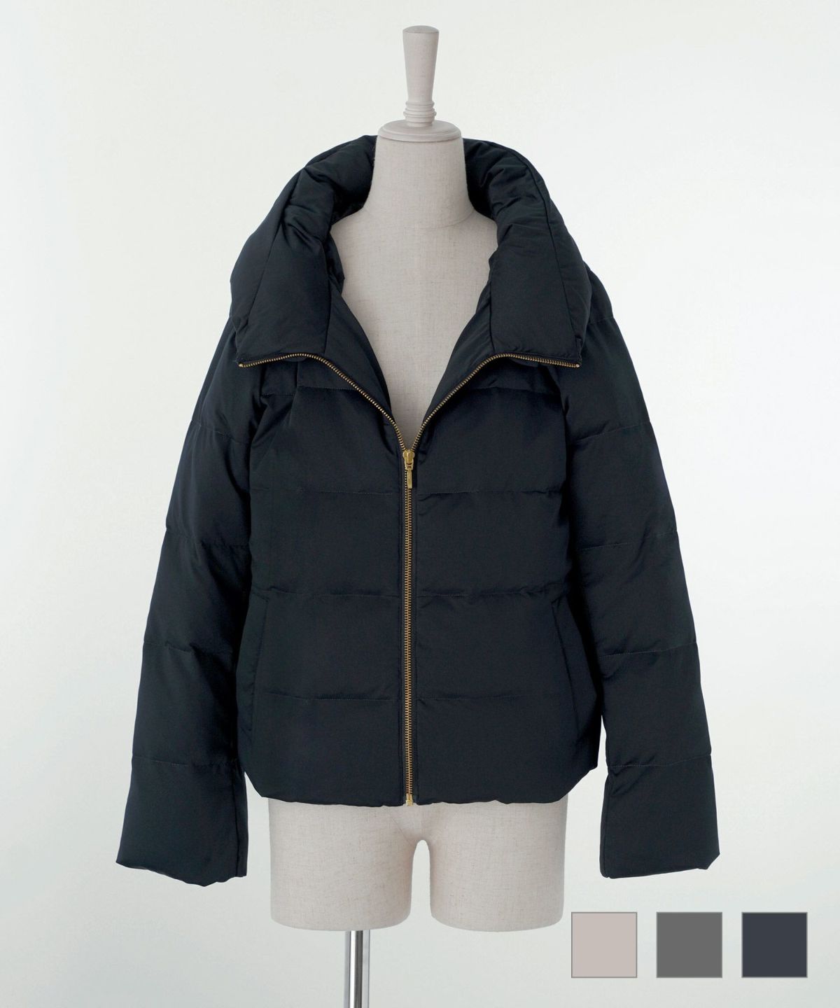 セレクト ショート丈 ダウン コート　HUIT　グレー/グレージュ/ネイビー