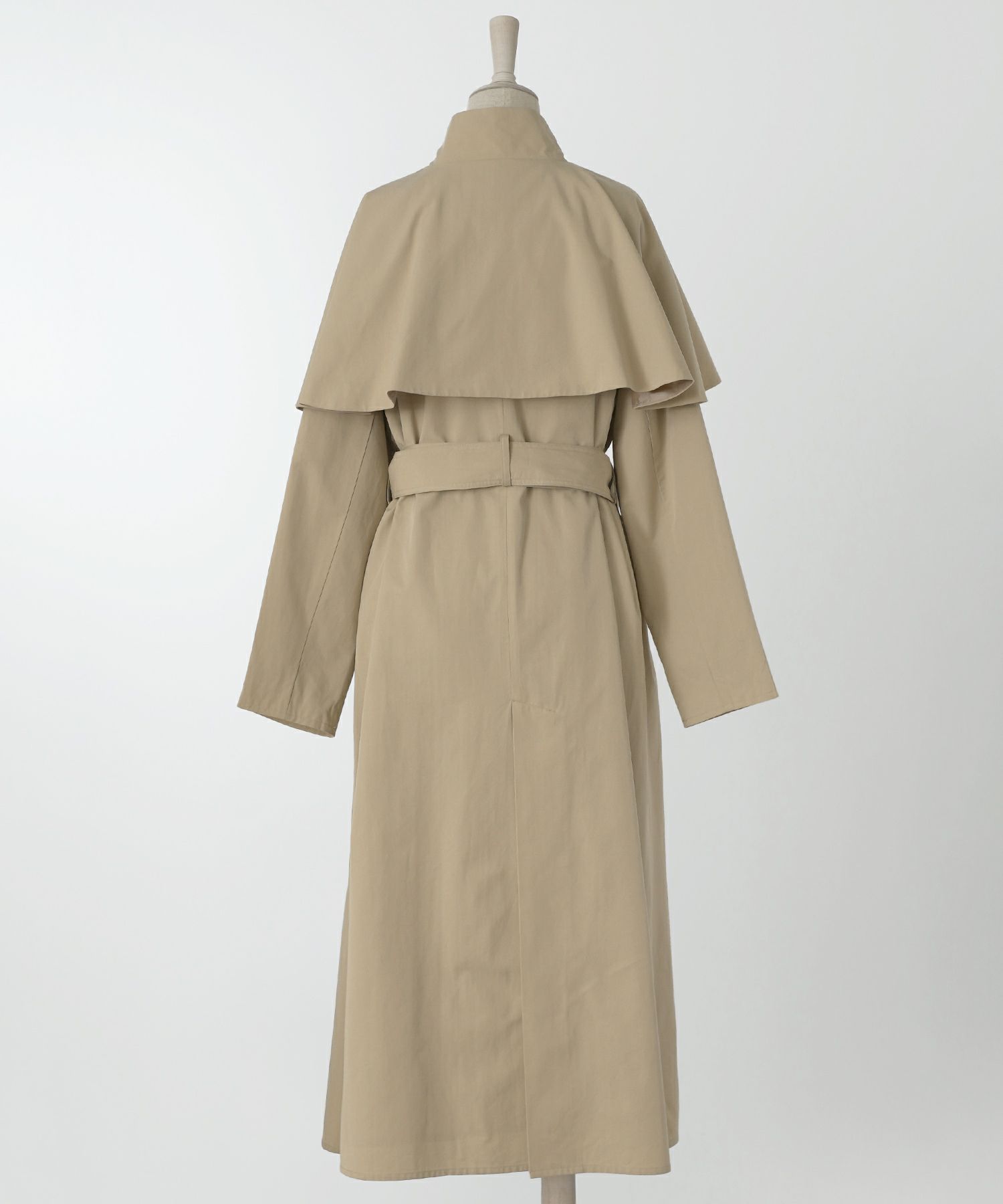 Winter-SALE フロントジップ ケープ トレンチコート HUIT 全2色  