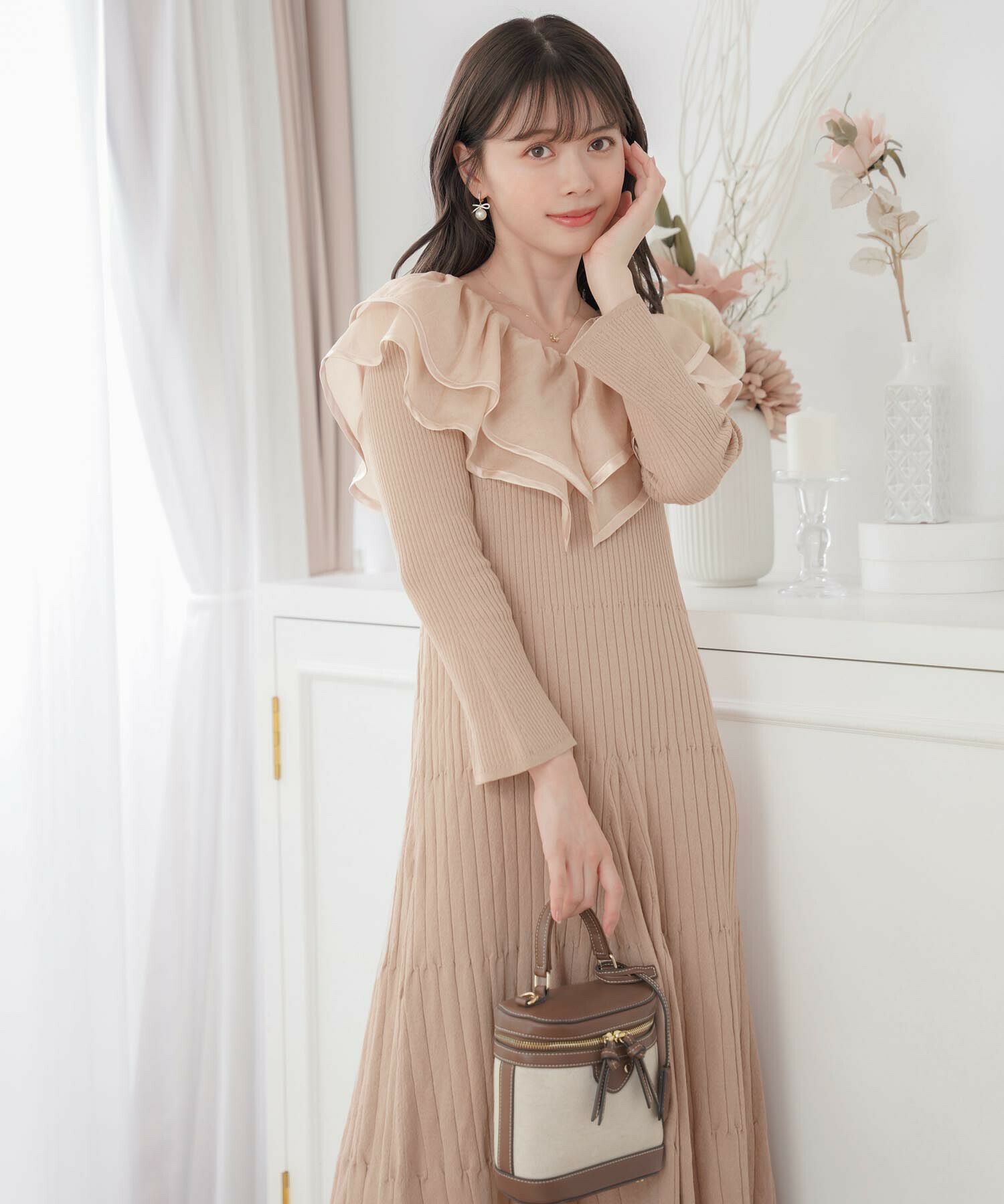 ケーブルシャツレイヤードミニニットワンピース | ワンピース  