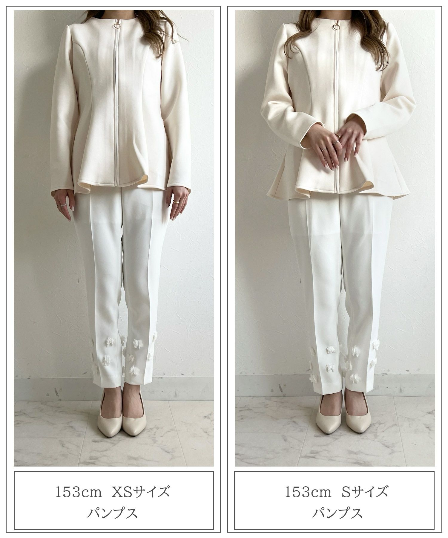 レディース/パンツ/ボトムス/スティックパンツ/センタープレス/フラワー/春/夏/秋/冬/ホワイト/ブラック