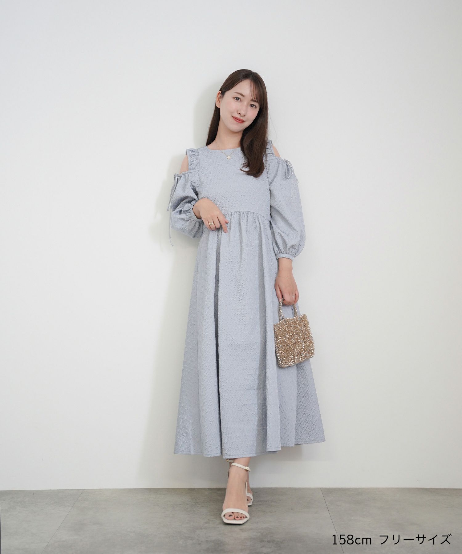 限定Price！SALE カッティングショルダー ジャガード ワンピース 