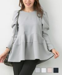 パワーショルダーコクーンペプラムブラウス長袖Liala×PG