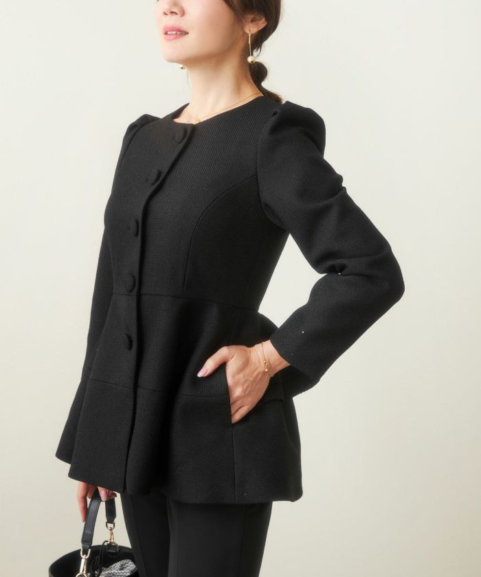 ペプラムコクーン くるみボタン ジャケット Liala×PG 全3色｜lpg241