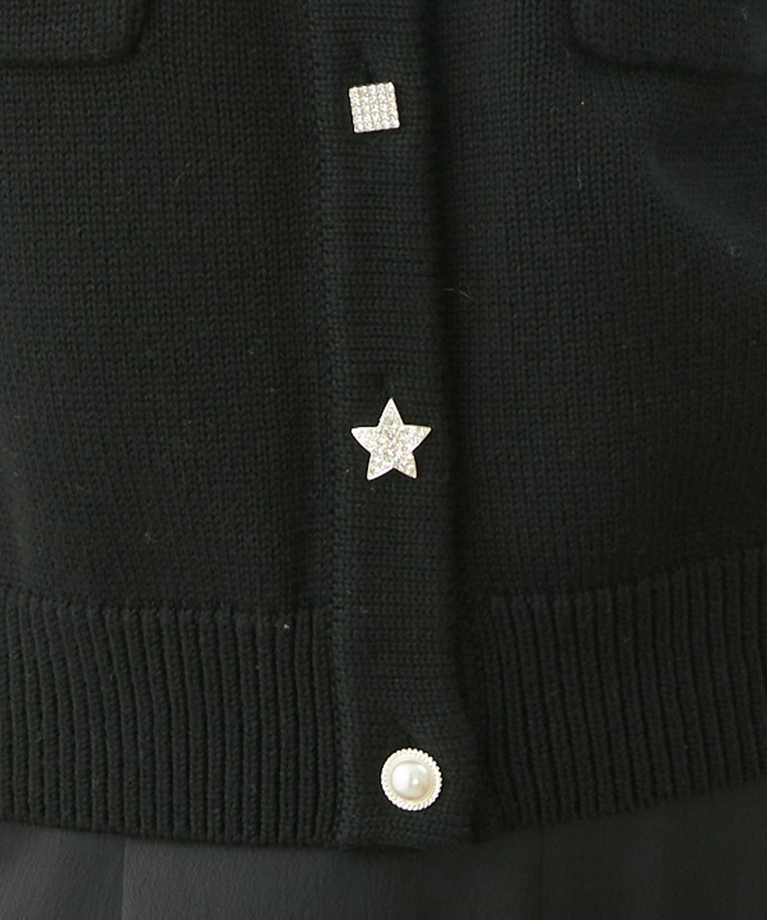 手洗い可/トップス/ニット/カーディガン/長袖/ビジューボタン/ハート/星/モチーフ/大人/上品/可愛い