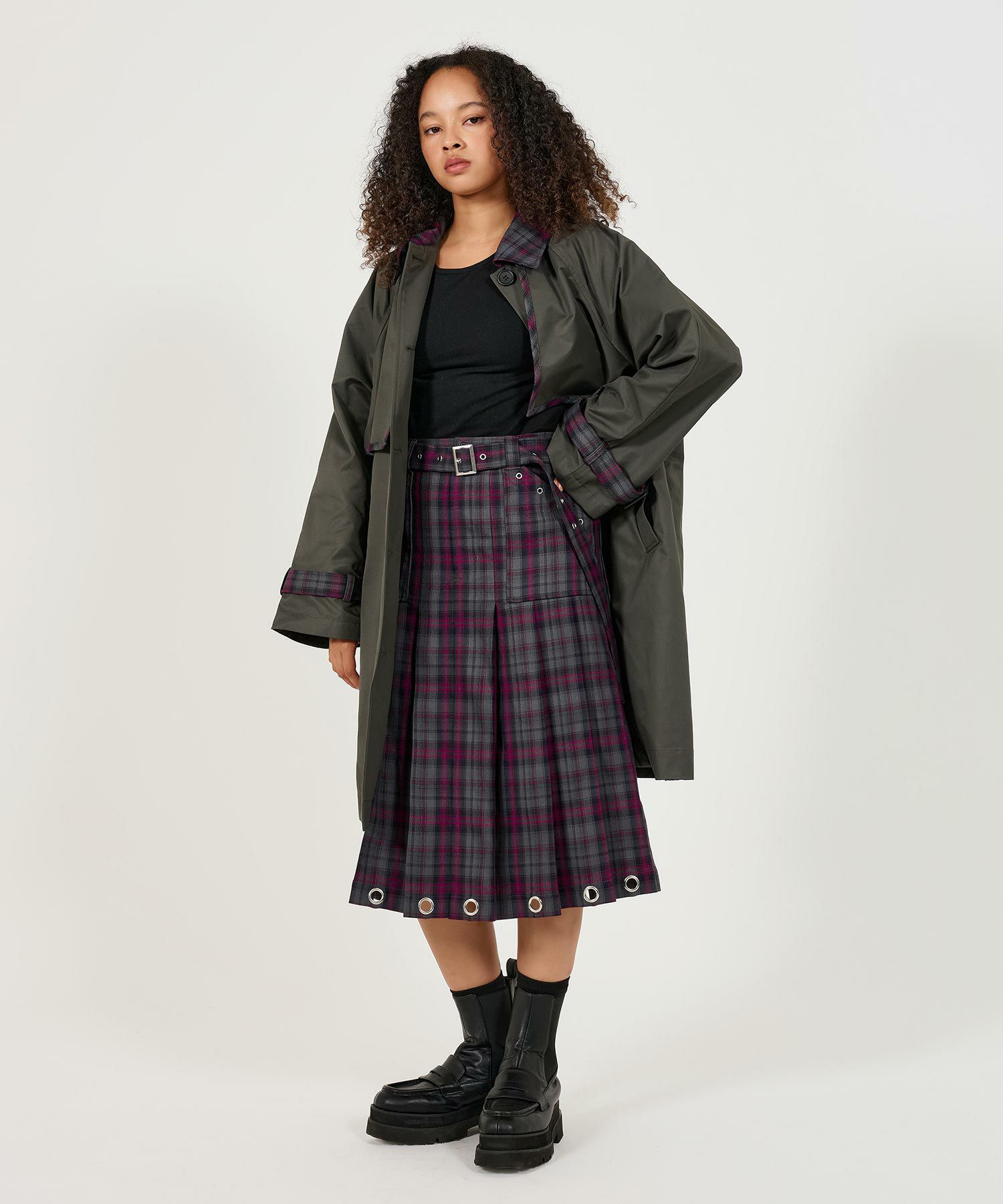 tina:jojun】Checkered blouson&skirt むつかしい