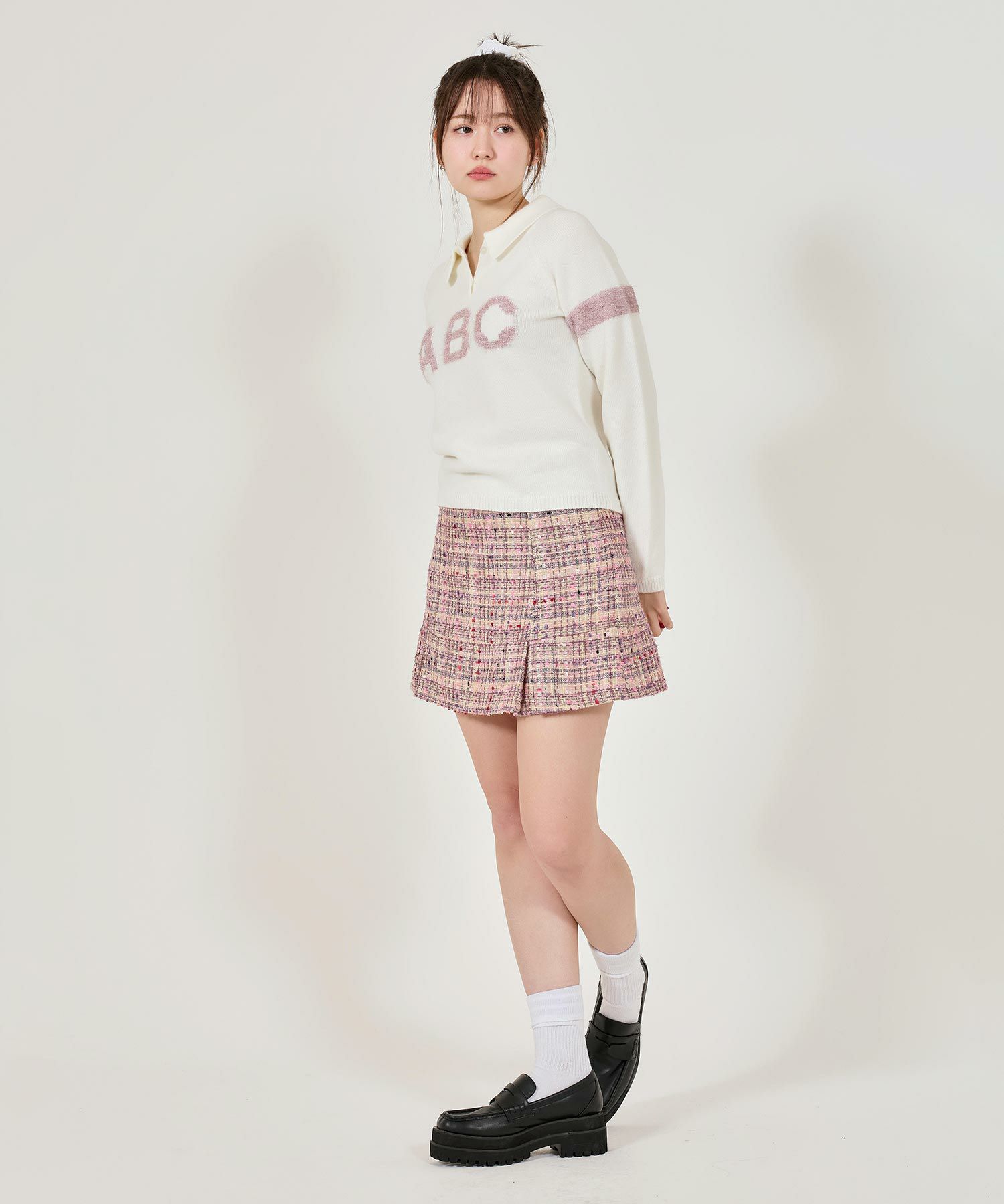 ファンシー ツイードミニスカート TINA：JOJUN 全2色｜tnj611-0810【1】 