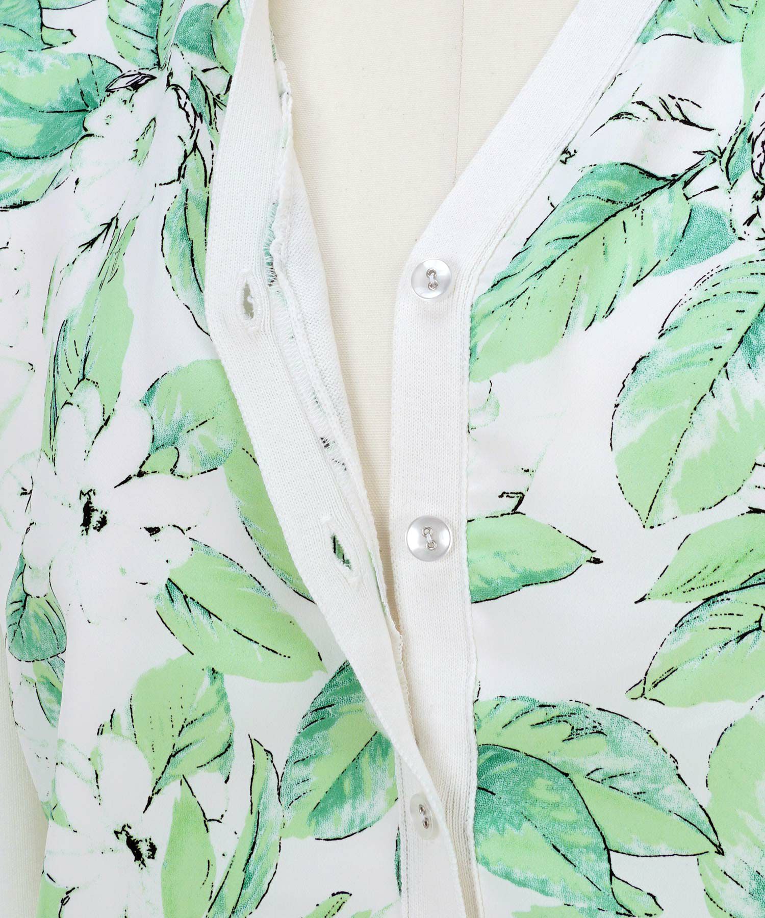 手洗い可/トップス/ニット/カーディガン/ドッキングシフォン/長袖/大人/上品/可愛い