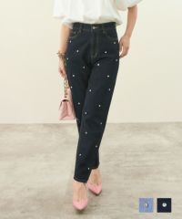 ラインストーン付き デニム パンツ Liala×PG