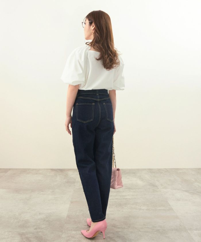 SUMMER-SALE ラインストーン付き デニム パンツ Liala×PG 全2色