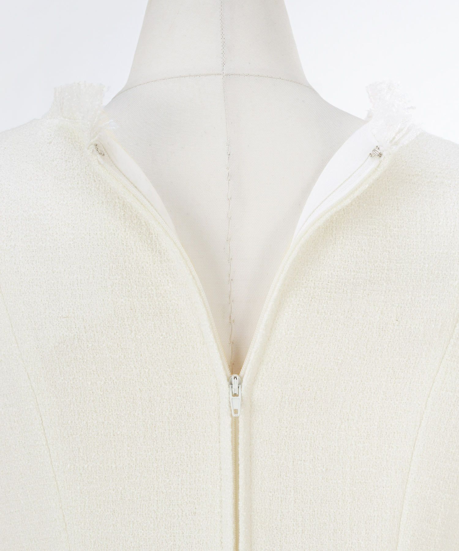 ワンピース/ツイード/フリンジ/ノースリーブ/ウエスト切り替え/大人/上品/可愛い