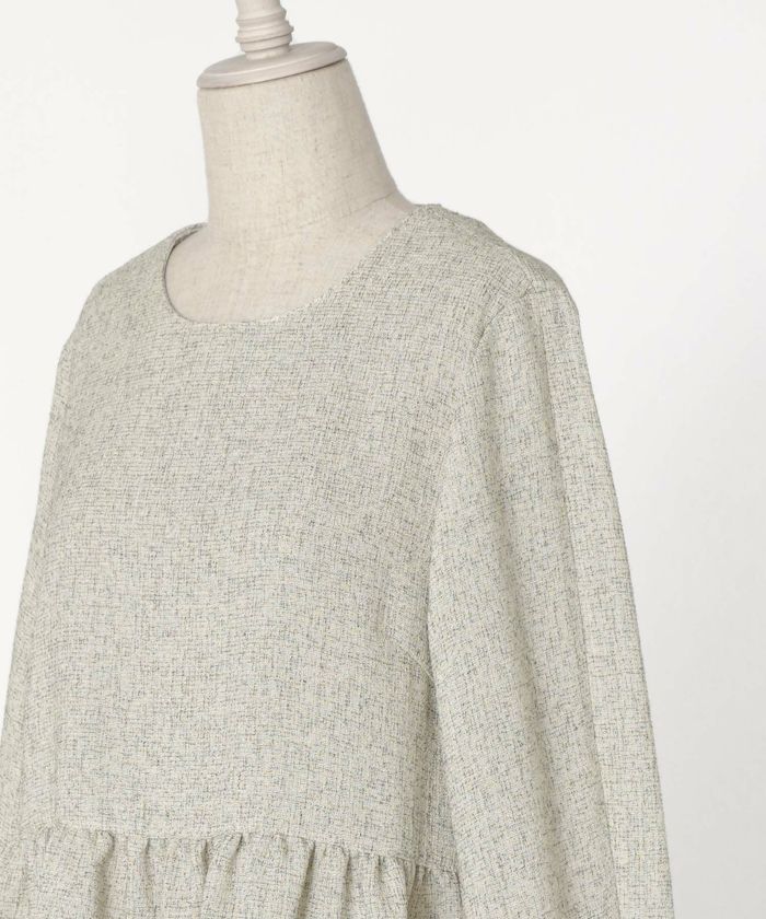 セレクト オケージョン ツイード ペプラム トップス HUIT 全2色